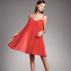 Halston Tie-Strap Pleated Dress